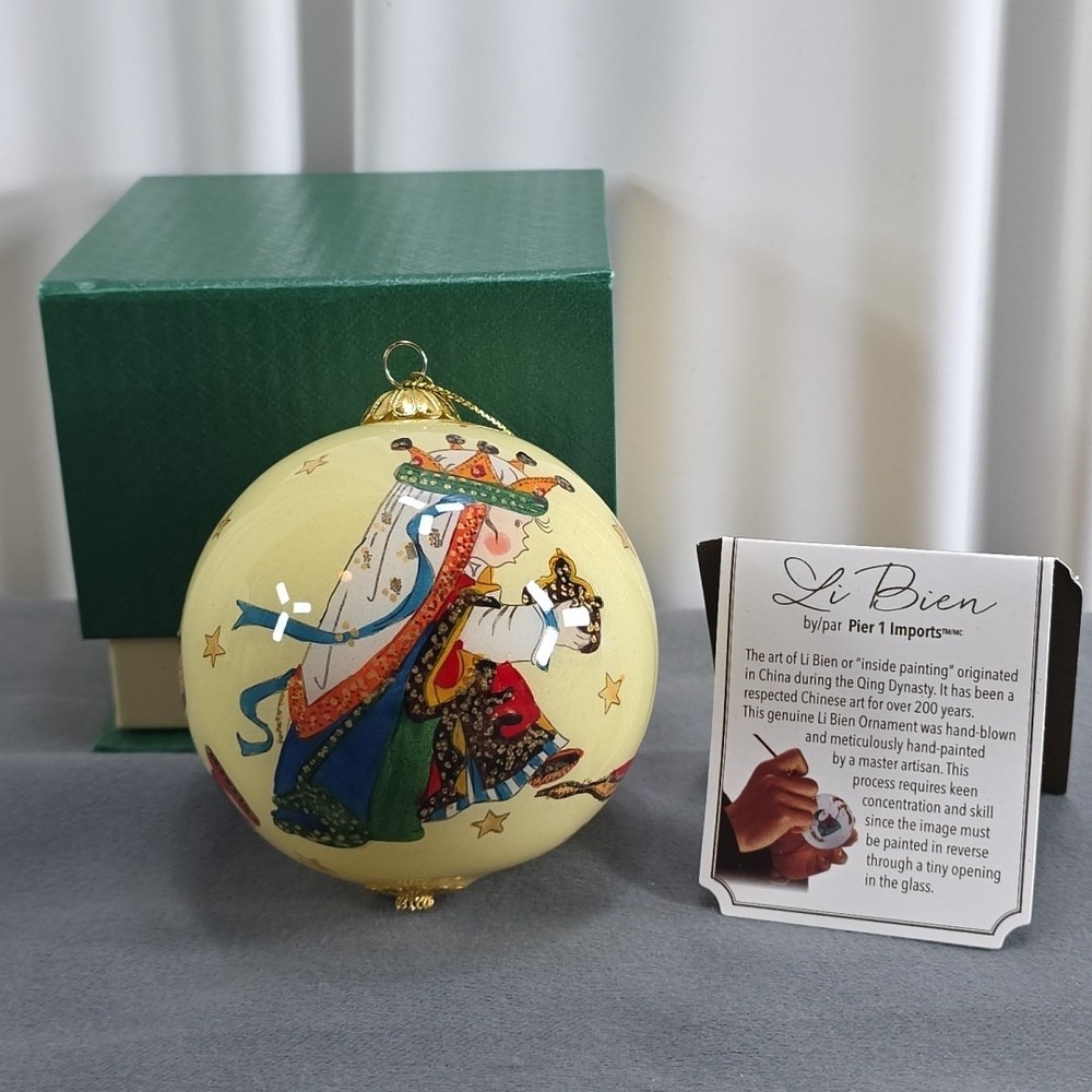 pier 1 li bien christmas ornaments 3 Little Kings‎ Hand Blown Hand Painted